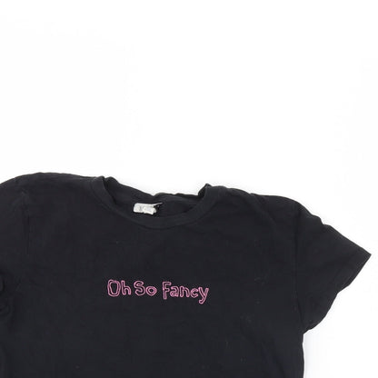 Womens UK Size 14 Topshop Black Basic T-Shirt
