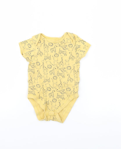 Primark Baby Yellow Animal Print  Babygrow One-Piece Size 18 Months