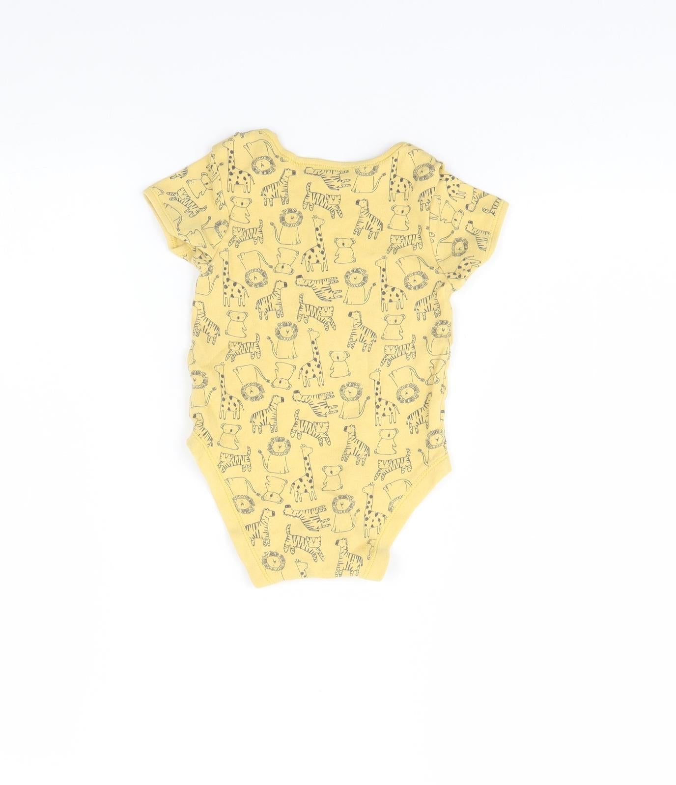 Primark Baby Yellow Animal Print  Babygrow One-Piece Size 18 Months
