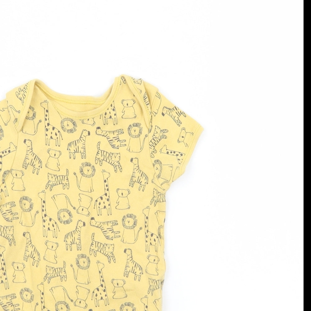 Primark Baby Yellow Animal Print  Babygrow One-Piece Size 18 Months