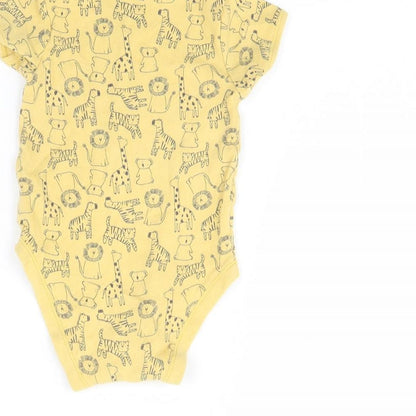 Primark Baby Yellow Animal Print  Babygrow One-Piece Size 18 Months