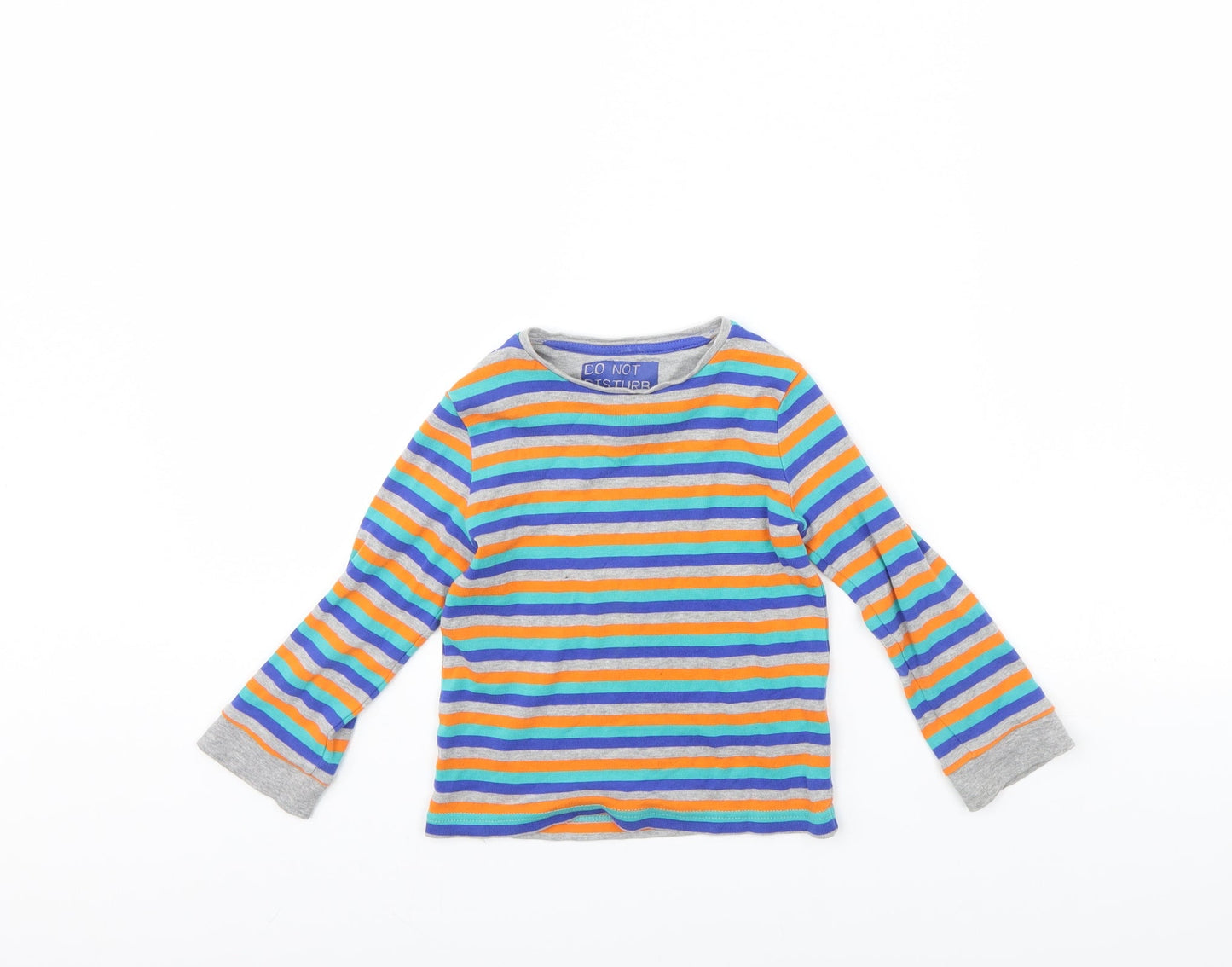 m&s Girls Green Striped  Basic T-Shirt Size 4 Years