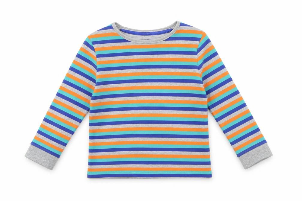 Front view of Marks & Spencer girls’ green striped basic t-shirt, size 4, years