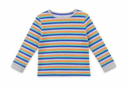 Front view of Marks & Spencer girls’ green striped basic t-shirt, size 4, years