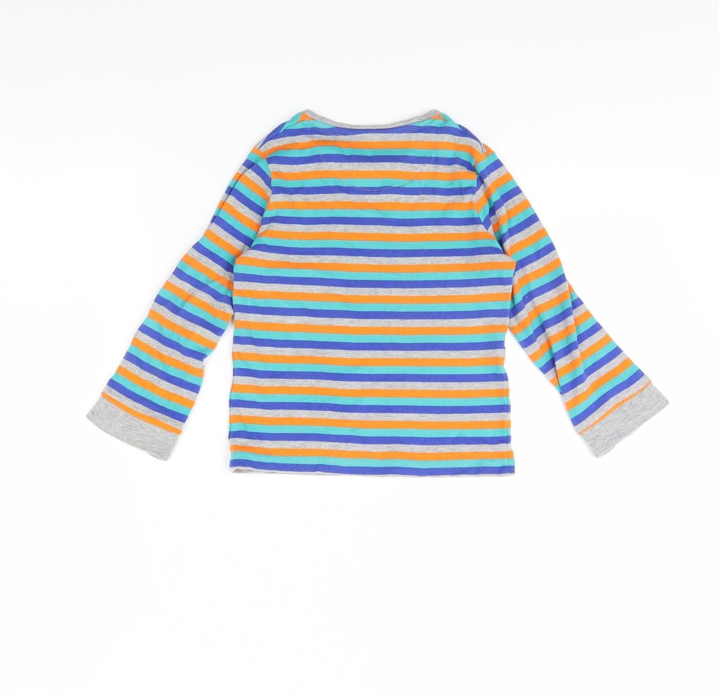 m&s Girls Green Striped  Basic T-Shirt Size 4 Years