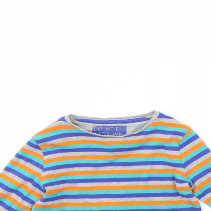 m&s Girls Green Striped  Basic T-Shirt Size 4 Years