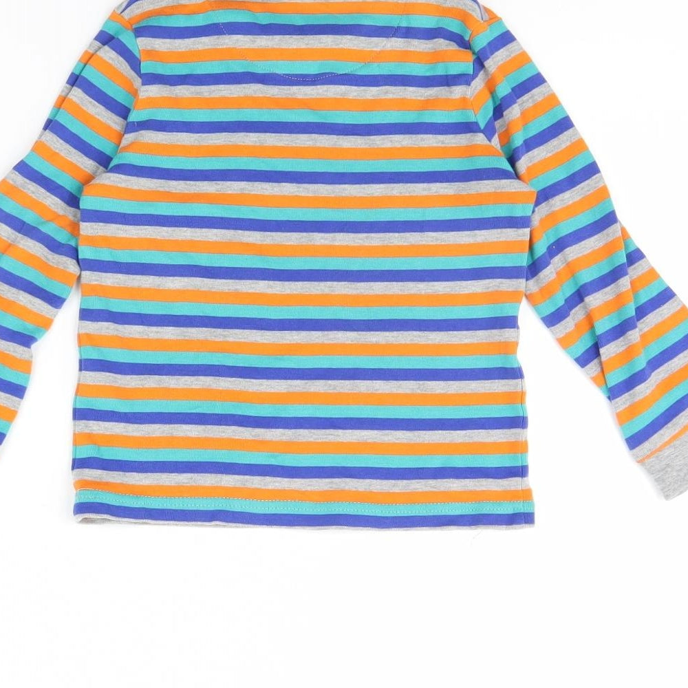 m&s Girls Green Striped  Basic T-Shirt Size 4 Years