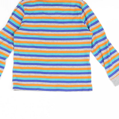 m&s Girls Green Striped  Basic T-Shirt Size 4 Years
