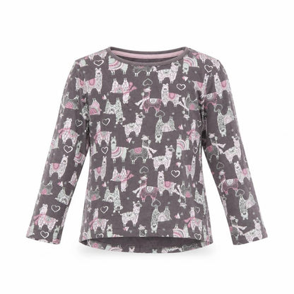 Front view of F&F girls’ brown animal print basic t-shirt, size 5, years