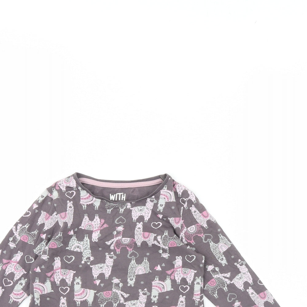 F&F Girls Brown Animal Print  Basic T-Shirt Size 5 Years