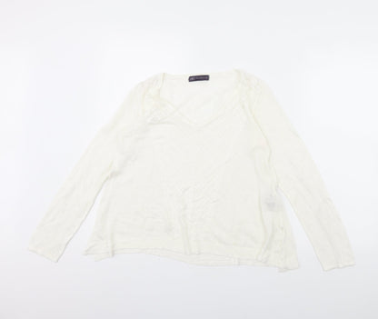Womens UK Size 10 M&S White Pullover Jumper