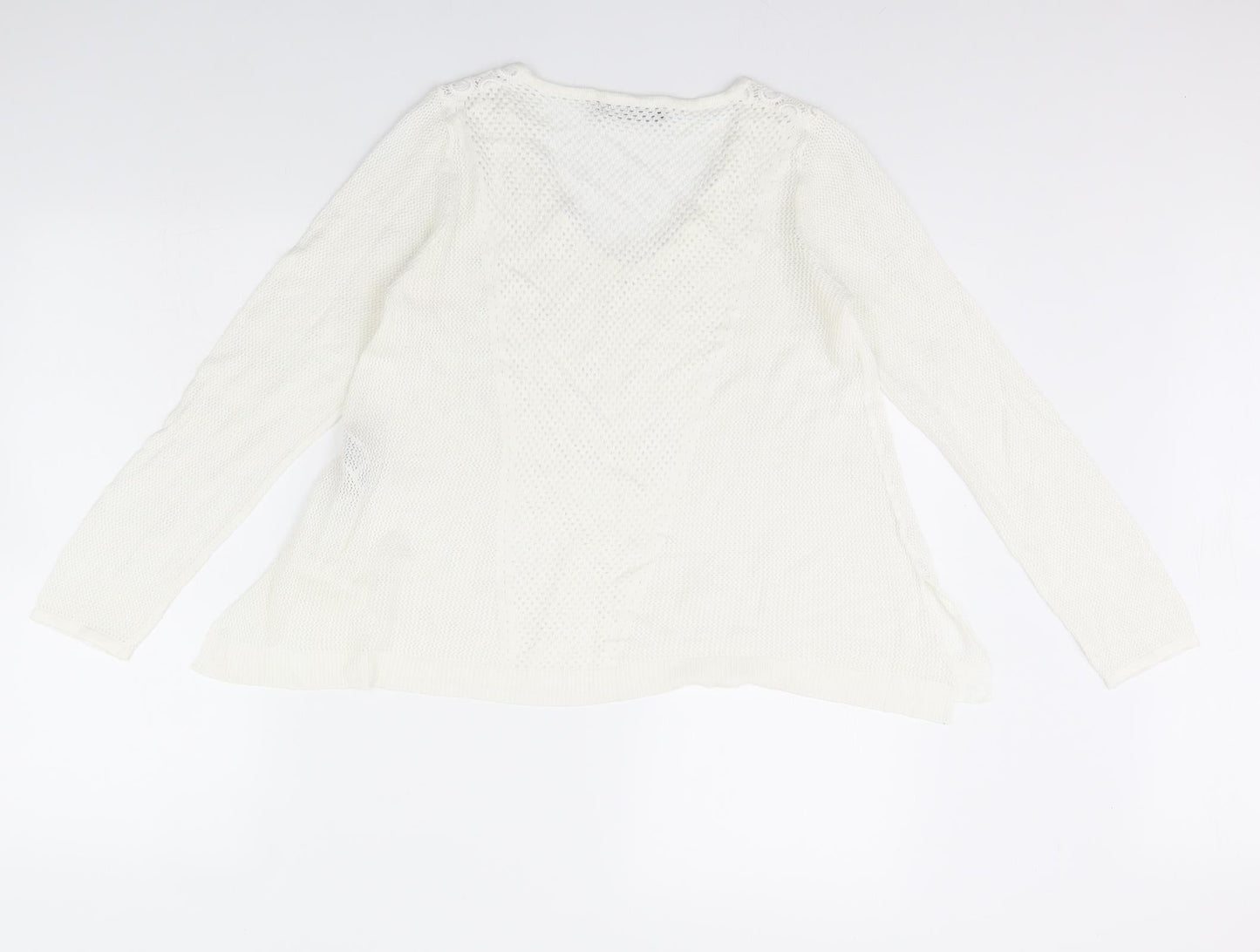 Womens UK Size 10 M&S White Pullover Jumper