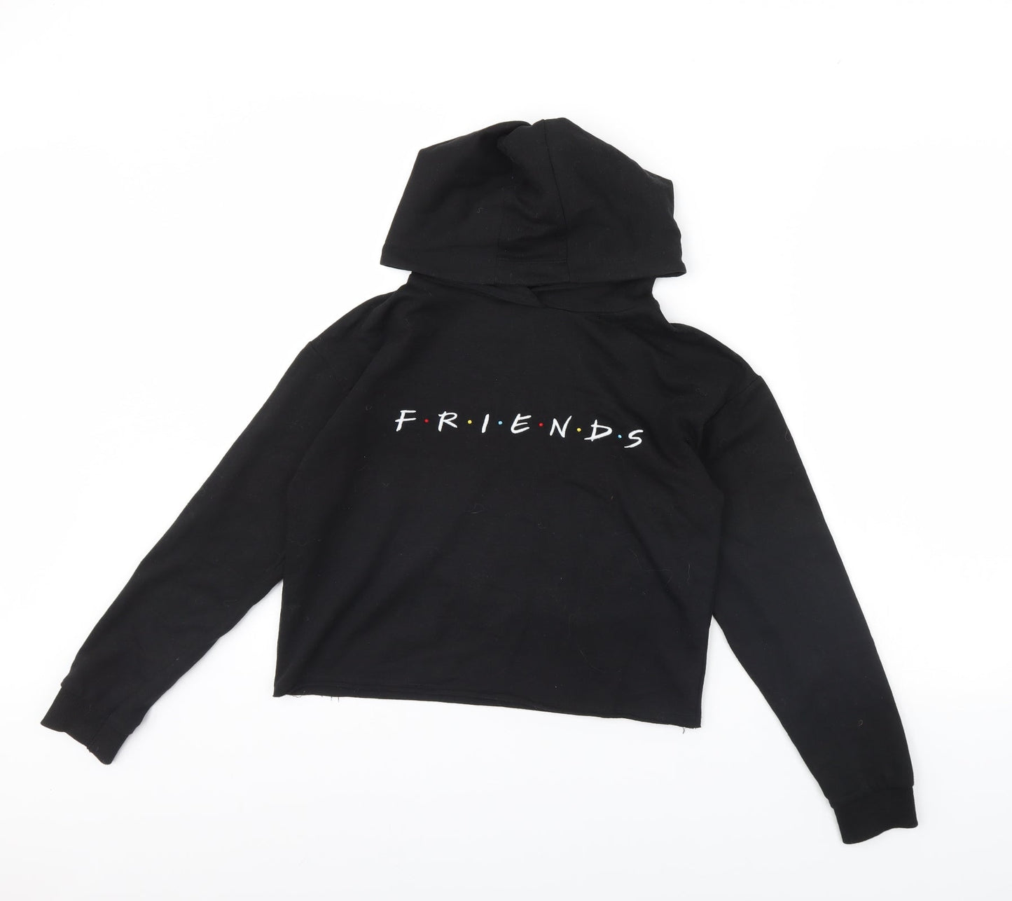 Primark Girls Black   Pullover Hoodie Size 12 Years  - Friends