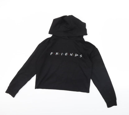 Primark Girls Black   Pullover Hoodie Size 12 Years  - Friends
