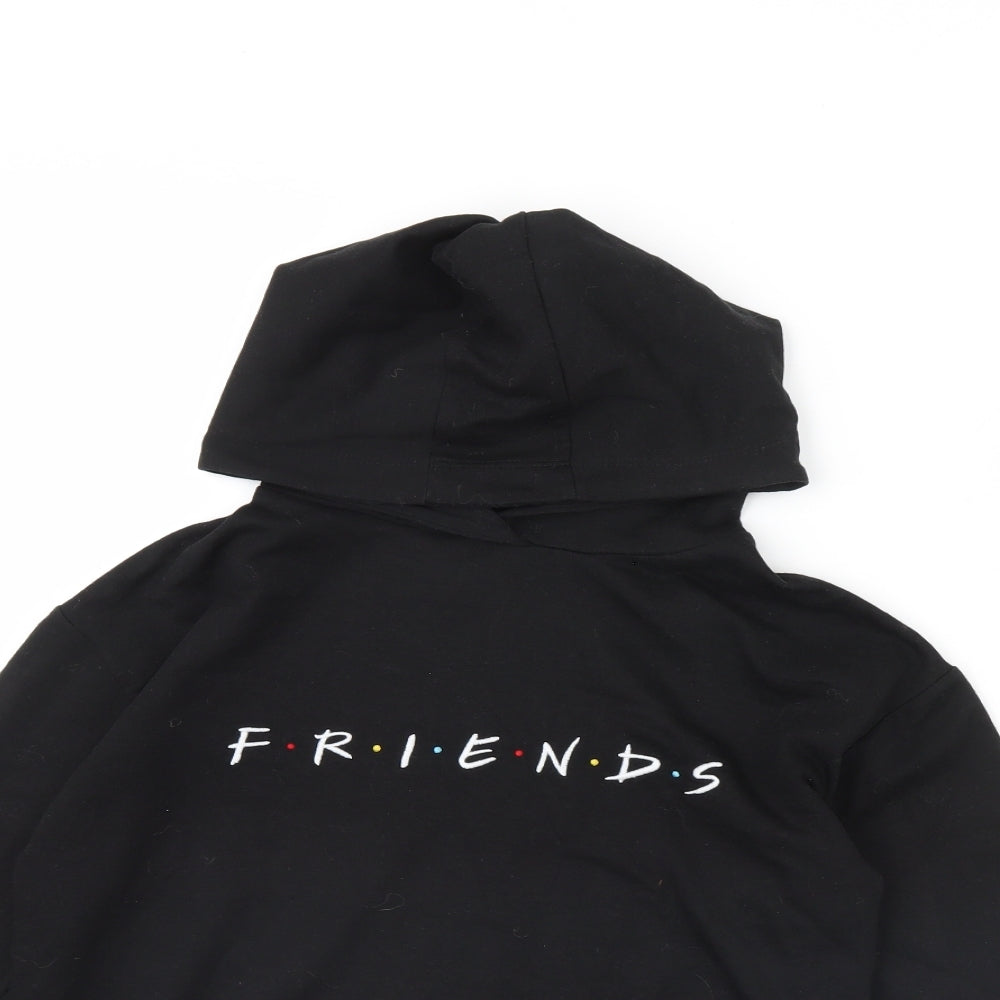 Primark Girls Black   Pullover Hoodie Size 12 Years  - Friends