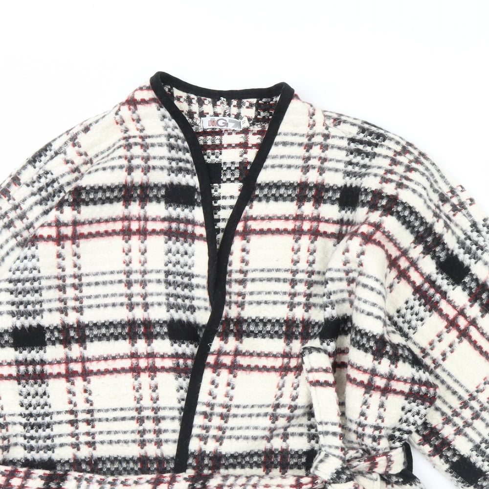 WalG Womens White Check  Jacket  Size M