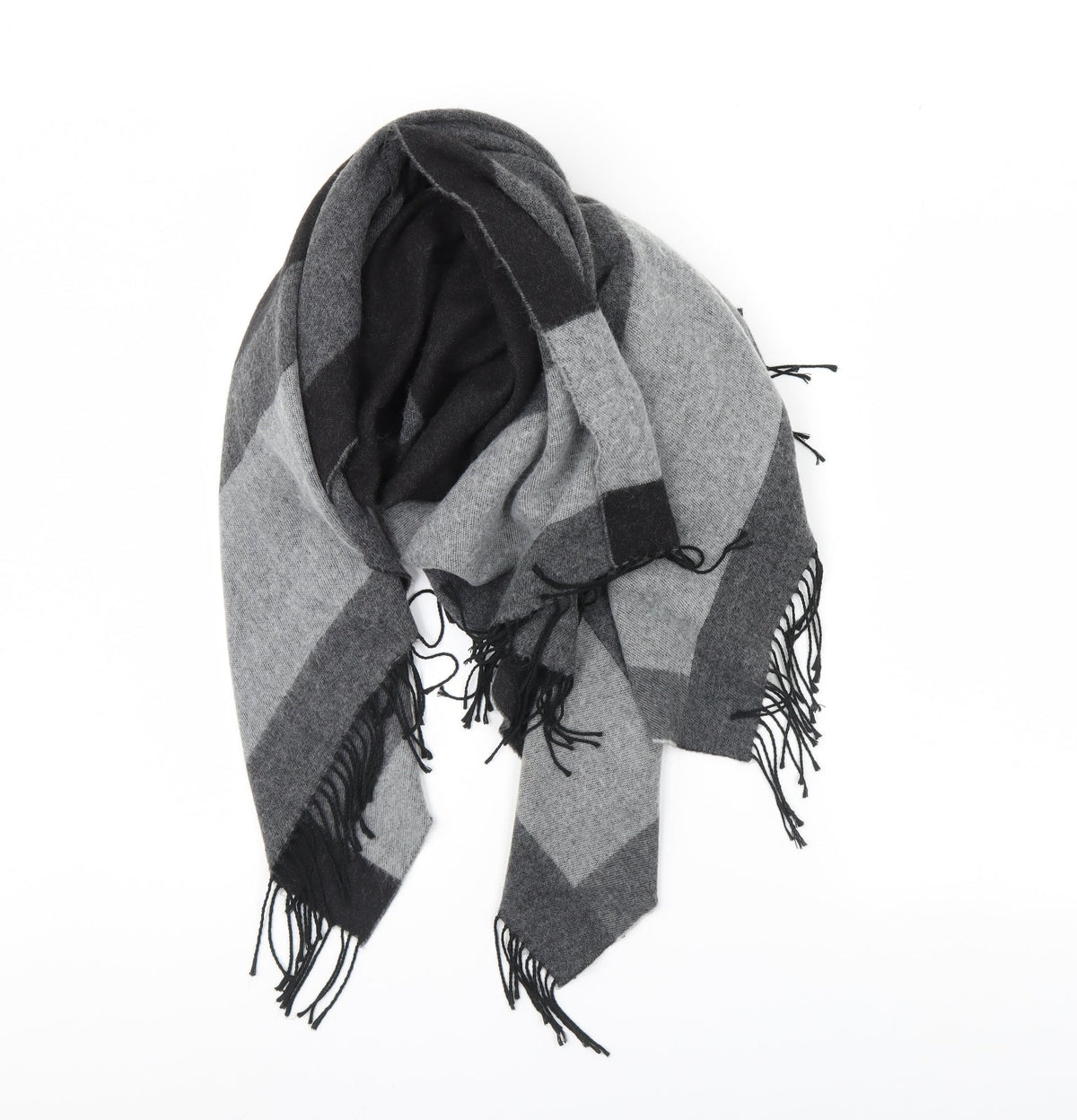 Front view of Preworn women’s grey scarf