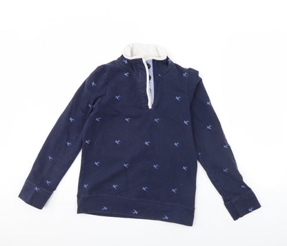 Womens UK Size 10 NEXT Blue Henley Jumper
