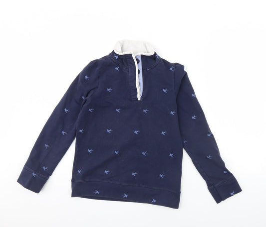 Womens UK Size 10 NEXT Blue Henley Jumper