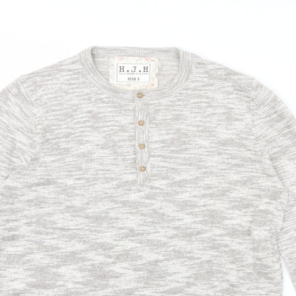 Close-up detail of HJH women’s green herringbone jumper, size S