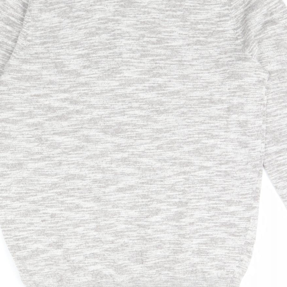 Brand and care label for HJH women’s green herringbone jumper, size S