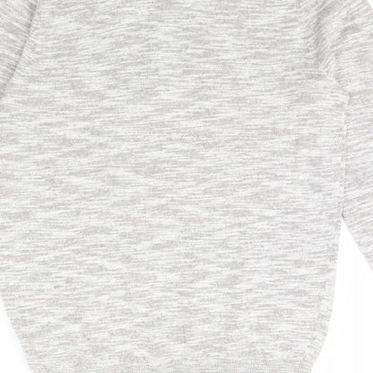 Brand and care label for HJH women’s green herringbone jumper, size S