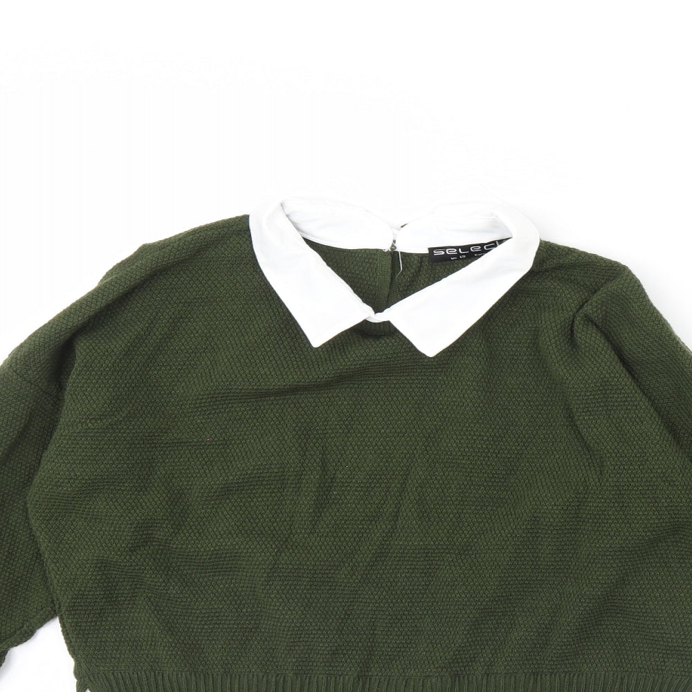 Womens UK Size 10 Select Green Pullover Jumper