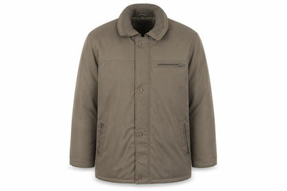 Front view of aldon men’s green rain coat coat, size M