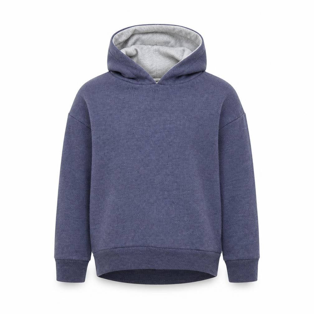 Front view of Outfit boys’ blue pullover hoodie, size 7, years - woke up like this