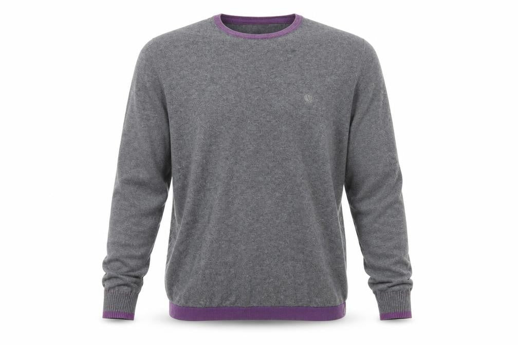 Front view of Climb high men’s grey jumper, size M