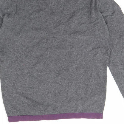 Brand and care label for Climb high men’s grey jumper, size M