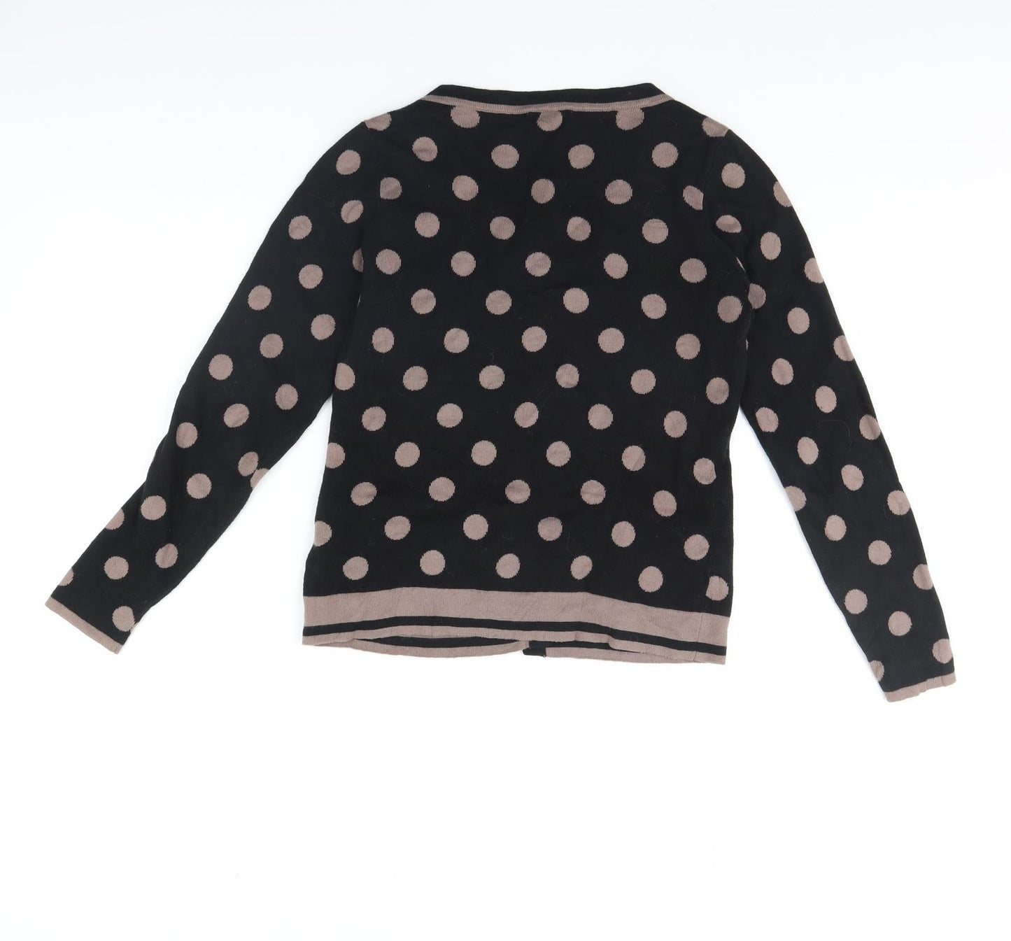 Sarah Womens Black Polka Dot  Cardigan Jumper Size S
