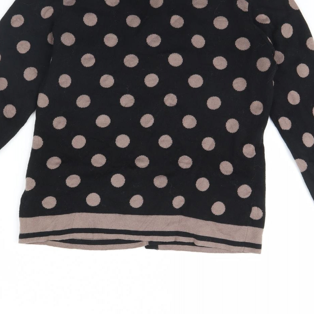 Sarah Womens Black Polka Dot  Cardigan Jumper Size S
