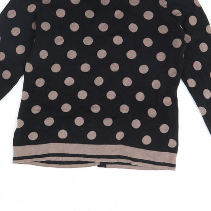 Sarah Womens Black Polka Dot  Cardigan Jumper Size S