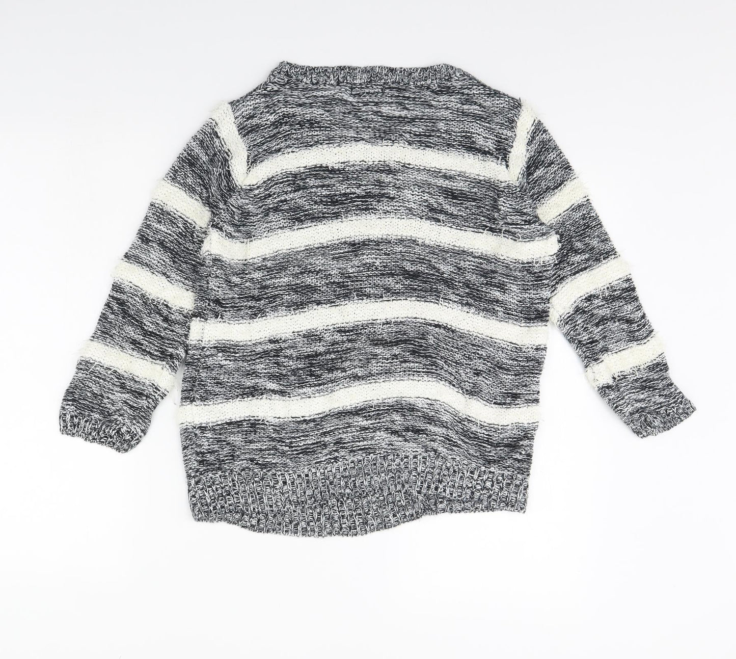 F&F Womens Black Striped  Pullover Jumper Size 10