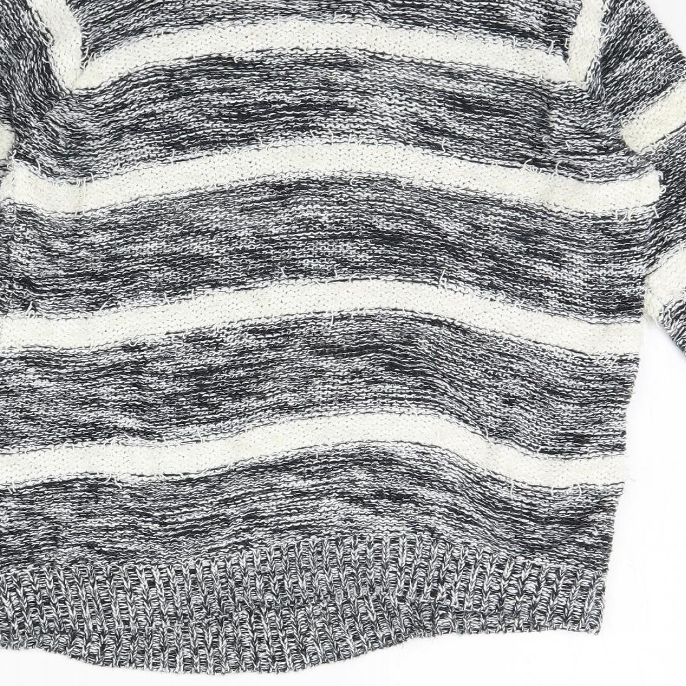 F&F Womens Black Striped  Pullover Jumper Size 10