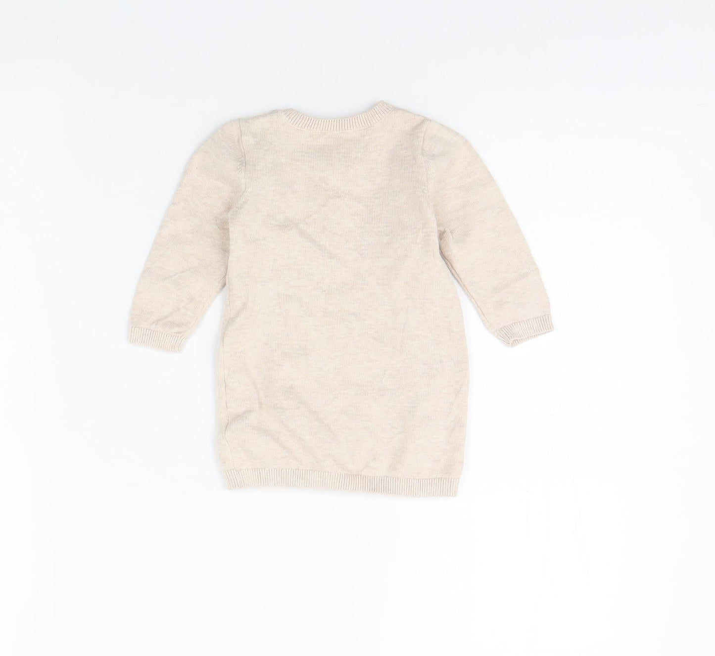 TU Girls Beige   Jumper Dress  Size 3-6 Months
