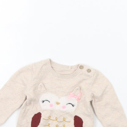 TU Girls Beige   Jumper Dress  Size 3-6 Months