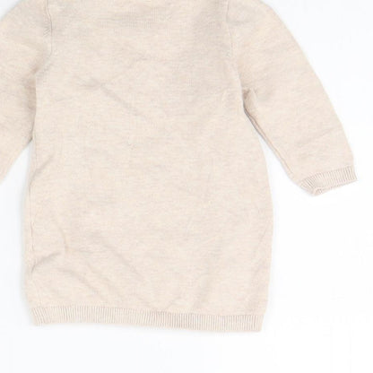 TU Girls Beige   Jumper Dress  Size 3-6 Months