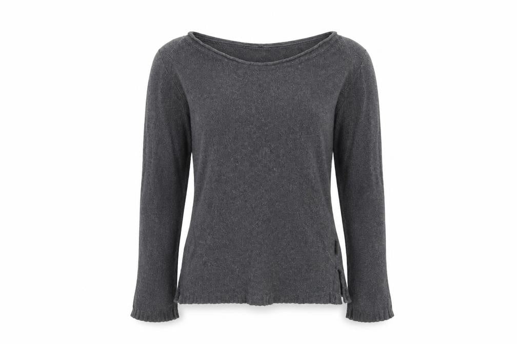 Front view of magan women’s grey jumper, size M