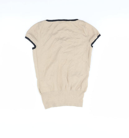 Womens UK Size XS H&M Beige Basic Blouse