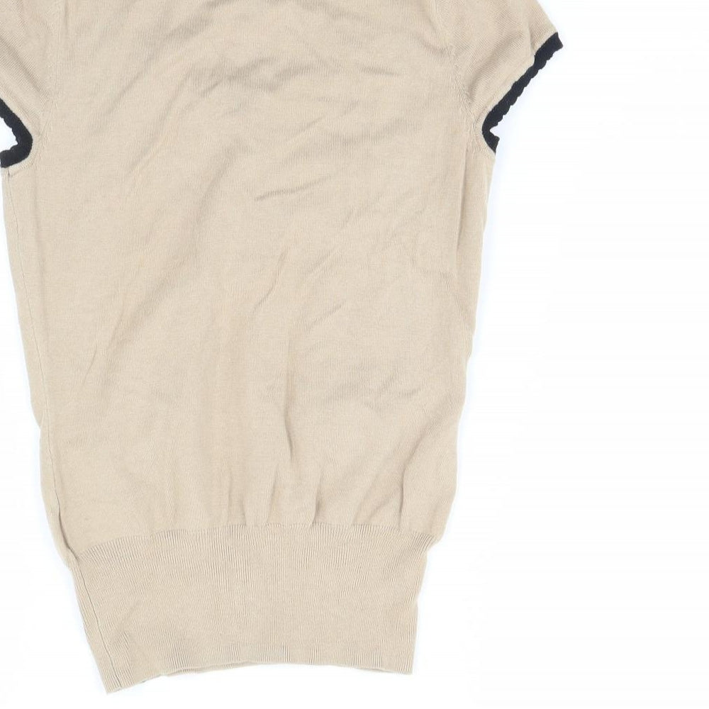 Womens UK Size XS H&M Beige Basic Blouse