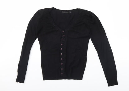 Womens UK Size S In wear Black Cardigan Jumper
