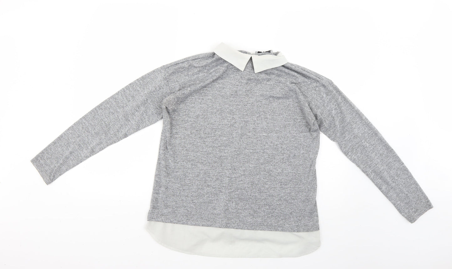 Womens UK Size 12 Atmosphere Grey Basic Blouse