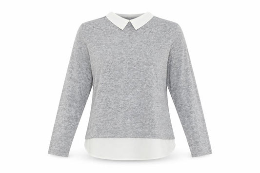 Front view of Atmosphere women’s grey basic blouse, size UK 12