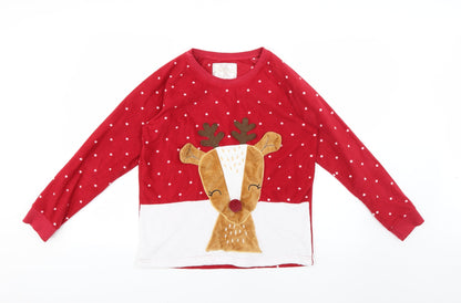 for your perfect Christmas Womens Red Polka Dot  Top Pyjama Top Size 8  - Christmas