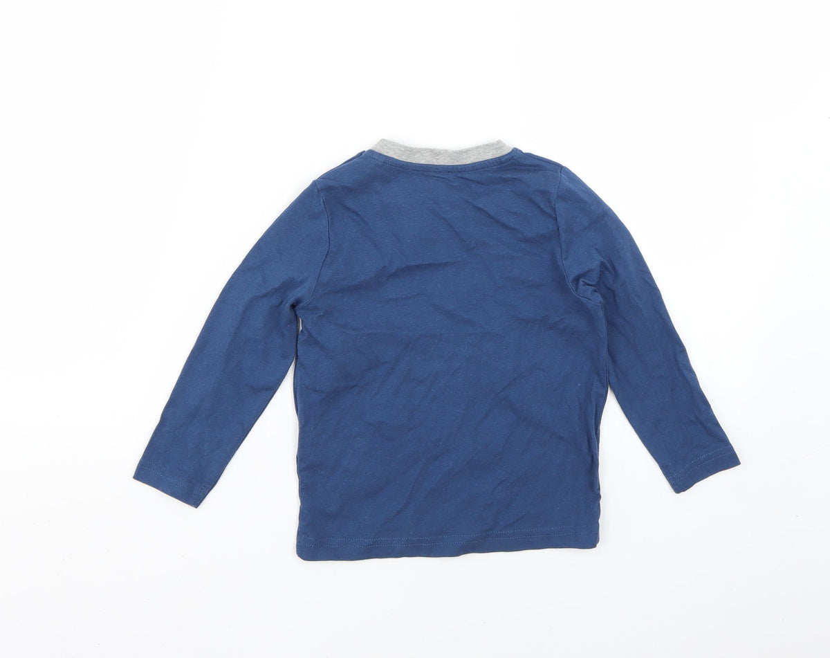 Back view of Lupilu Baby Blue Basic T-Shirt, size 12-18, Months