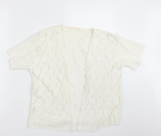 Womens UK Size M Preworn Ivory Cardigan Jumper