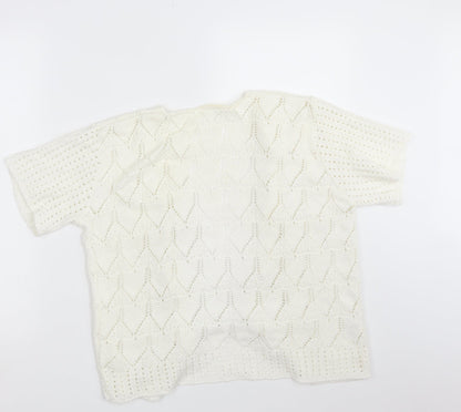 Womens UK Size M Preworn Ivory Cardigan Jumper