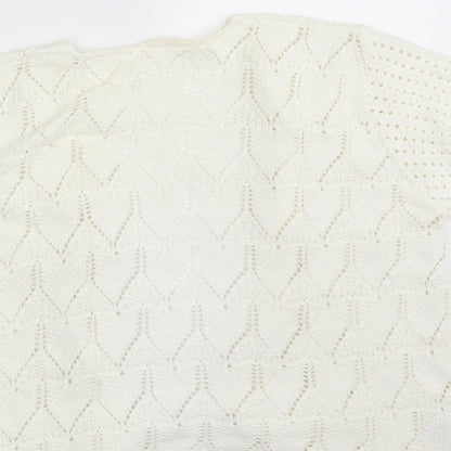 Womens UK Size M Preworn Ivory Cardigan Jumper